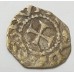 ITALY 1139 - 1339 A.D . HAMMERED SILVER GENOA . CONRAD III . LUNARDI TYPE C
